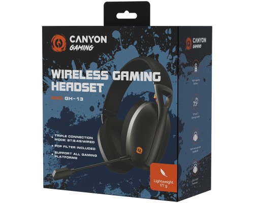 Навушники Canyon GH-13 Ego Wireless Gaming 7.1 Black (CND-SGHS13B)