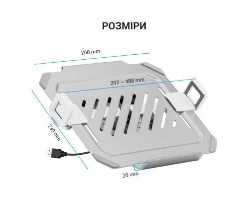 Підставка до ноутбука OfficePro для кронштейнів VESA 75x75,100x100 +RGB (LH474W)