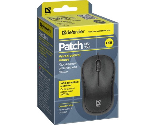 Мишка Defender Patch MS-759 Black (52759)