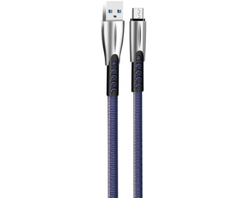 Дата кабель USB 2.0 AM to Micro 5P 1.0m zinc alloy blue ColorWay (CW-CBUM011-BL)