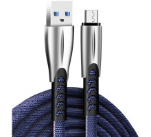Дата кабель USB 2.0 AM to Micro 5P 1.0m zinc alloy blue ColorWay (CW-CBUM011-BL)