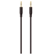 Кабель мультимедійний jack 3.5mm - M/M, portable, 2m, black/gold Belkin (F3Y117BT2M)