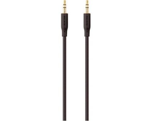 Кабель мультимедійний jack 3.5mm - M/M, portable, 2m, black/gold Belkin (F3Y117BT2M)