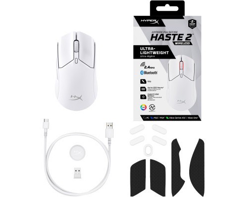 Мишка HyperX Pulsefire Haste 2 Wireless White (6N0A9AA)