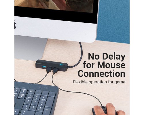 Концентратор Vention USB 3.1 Type-C to 3xUSB 3.0+MicroUSB+RJ45 100M Ethernet black (TGPBB)