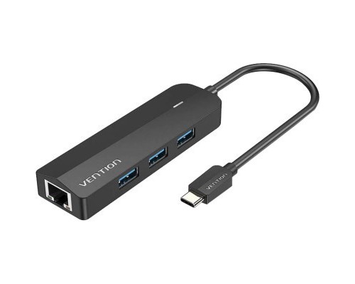 Концентратор Vention USB 3.1 Type-C to 3xUSB 3.0+MicroUSB+RJ45 100M Ethernet black (TGPBB)