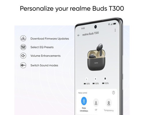 Навушники realme Buds T300 Stylish Black (631209000025)