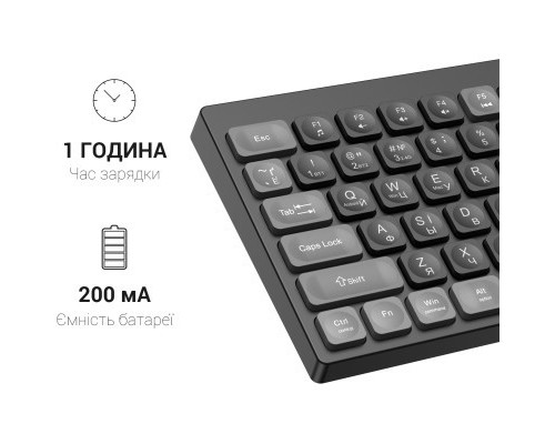 Клавіатура OfficePro SK985B Wireless/Bluetooth Black (SK985B)