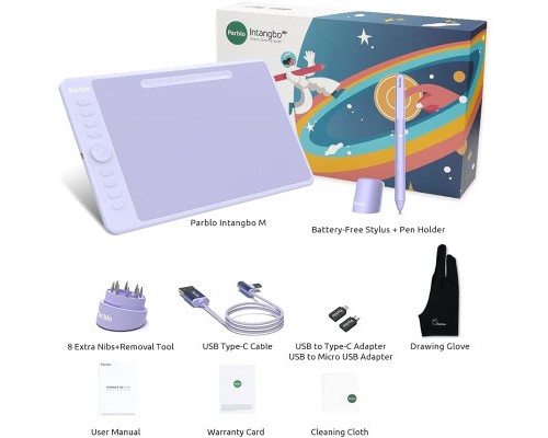 Графічний планшет Parblo Intangbo M Violet (INTANGBOMP)