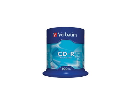 Диск CD Verbatim CD-R 700Mb 52x Cake box 100шт Extra (43411)