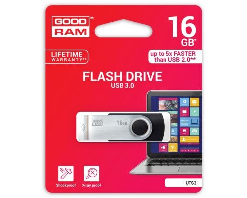 USB флеш накопичувач Goodram 16GB Twister Black USB 3.0 (UTS3-0160K0R11)