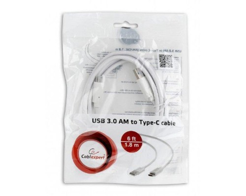 Дата кабель USB 3.0 AM to Type-C 1.8m Cablexpert (CCP-USB3-AMCM-6-W)