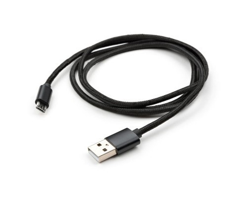 Дата кабель USB 2.0 AM to Micro 5P 1m nylon black Vinga (VCPDCMNB1BK)