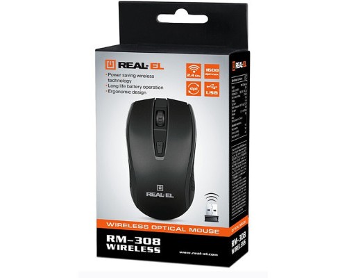 Мишка REAL-EL RM-308 Wireless Black