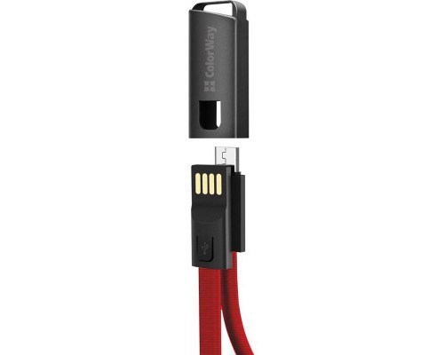 Дата кабель USB 2.0 AM to Micro 5P 0.22m red ColorWay (CW-CBUM022-RD)