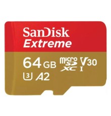 Карта пам'яті SanDisk 64GB microSDXC UHS-I U3 V30 A2 Extreme (SDSQXAH-064G-GN6GN)