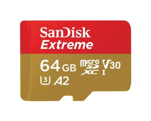 Карта пам'яті SanDisk 64GB microSDXC UHS-I U3 V30 A2 Extreme (SDSQXAH-064G-GN6GN)