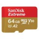 Карта пам'яті SanDisk 64GB microSDXC UHS-I U3 V30 A2 Extreme (SDSQXAH-064G-GN6GN)
