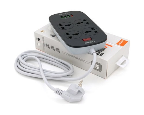 Мережевий фільтр живлення LDNIO SC4407, 3 роз+4USB (SC4407)