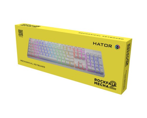Клавіатура Hator Rockfall 2 Mecha Orange USB White (HTK-711)