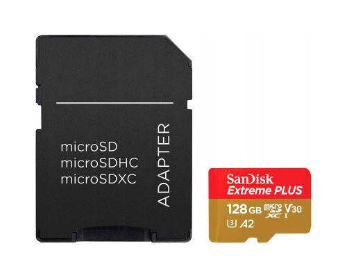 Карта пам'яті SanDisk 128GB microSD class 10 V30 Extreme PLUS (SDSQXBD-128G-GN6MA)