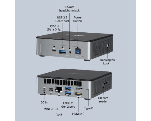 Комп'ютер GEEKOM Mini Air12 / N100, 16G, SSD 512G, WIN11 Pro (GMAir12N100-16512-EU)