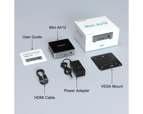 Комп'ютер GEEKOM Mini Air12 / N100, 16G, SSD 512G, WIN11 Pro (GMAir12N100-16512-EU)