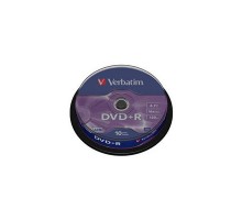 Диск DVD Verbatim 4.7Gb 16X CakeBox 10шт Silver (43498)