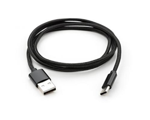 Дата кабель USB 2.0 AM to Type-C 1m nylon black Vinga (VCPDCTCNB1BK)