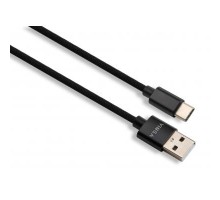 Дата кабель USB 2.0 AM to Type-C 1m nylon black Vinga (VCPDCTCNB1BK)