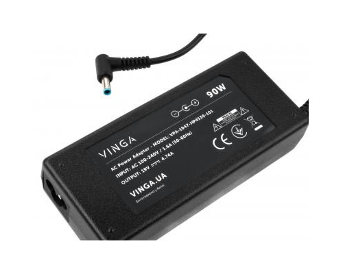 Блок живлення до ноутбуку Vinga HP 90W 19V 4.74A 4.5*3.0 (VPA-1947-HP4530-101)