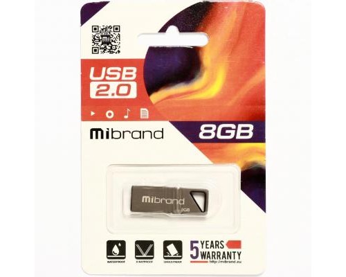 USB флеш накопичувач Mibrand 8GB Stingray Grey USB 2.0 (MI2.0/ST8U5G)