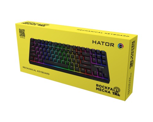 Клавіатура Hator Rockfall 2 Mecha TKL Orange USB Black (HTK-520)