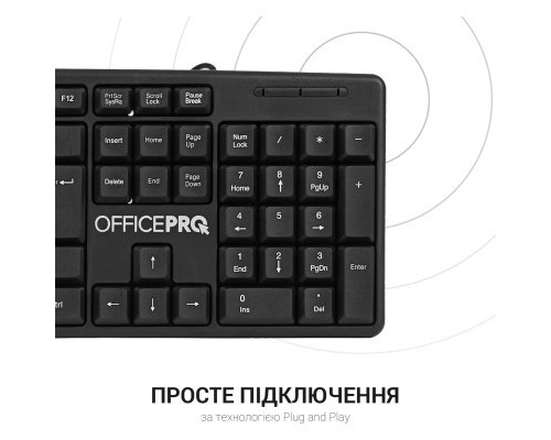 Клавіатура OfficePro SK166 USB Black (SK166)