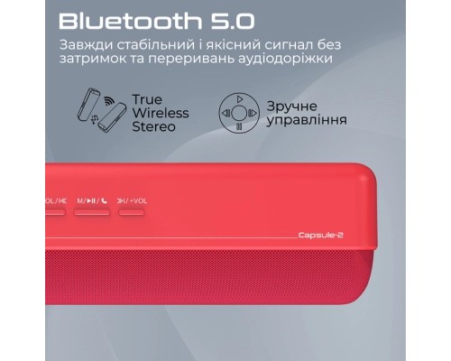 Акустична система Promate Capsule-2 Red (capsule-2.red)