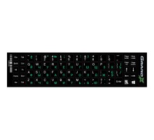 Наклейка на клавіатуру Grand-X 68 keys Cyrillic green, Latin white (GXDPGW)