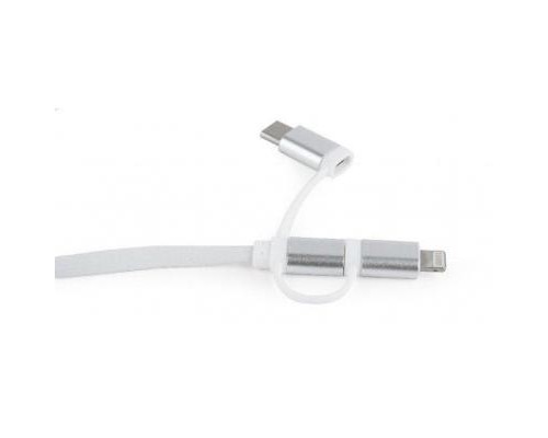 Дата кабель USB 2.0 AM to Lightning + Micro 5P + Type-C 1.0m Cablexpert (CC-USB2-AMLM32-1M-W)
