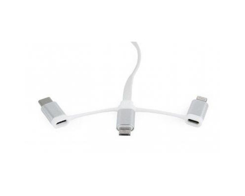 Дата кабель USB 2.0 AM to Lightning + Micro 5P + Type-C 1.0m Cablexpert (CC-USB2-AMLM32-1M-W)