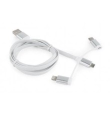 Дата кабель USB 2.0 AM to Lightning + Micro 5P + Type-C 1.0m Cablexpert (CC-USB2-AMLM32-1M-W)