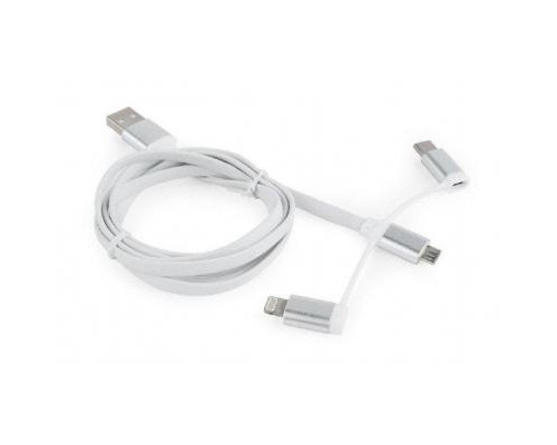 Дата кабель USB 2.0 AM to Lightning + Micro 5P + Type-C 1.0m Cablexpert (CC-USB2-AMLM32-1M-W)