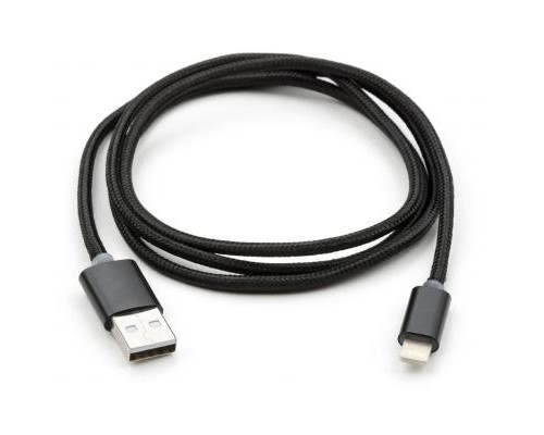 Дата кабель USB 2.0 AM to Lightning 1m LED black Vinga (VCPDCLLED1BK)