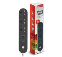 Мережевий фільтр живлення ColorWay CW-CHU33B, 3 розетки/3USB Black 1.8M (CW-CHU33B)