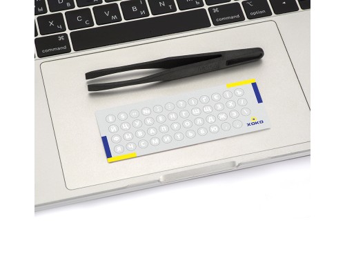 Наклейка на клавіатуру XoKo мікро-наклейка прозора 47 keys UA/rus white (XK-MCR-47)