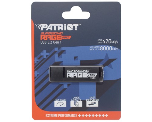 USB флеш накопичувач Patriot 512GB Supersonic Rage Pro USB 3.2 (PEF512GRGPB32U)