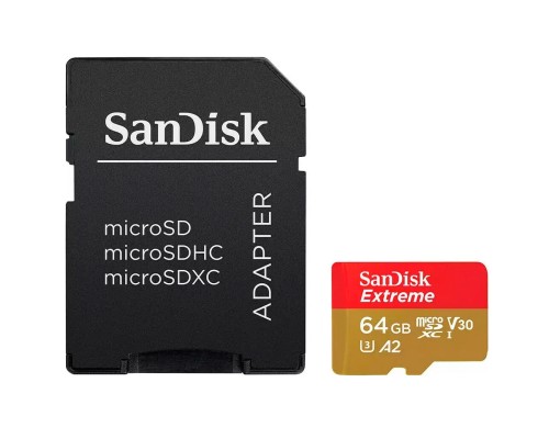 Карта пам'яті SanDisk 64GB microSD class 10 V30 Extreme PLUS (SDSQXBU-064G-GN6MA)