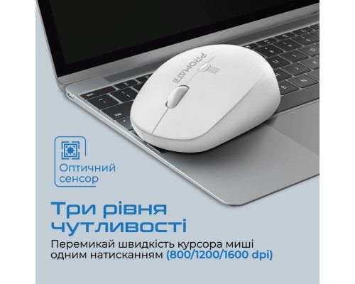Мишка Promate Tracker Wireless White (tracker.white)