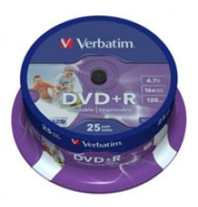 Диск DVD Verbatim 4.7Gb 16X CakeBox 25шт Silver (43500)