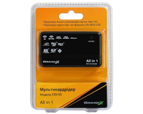 Зчитувач флеш-карт Grand-X CRX05Black