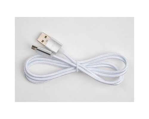 Дата кабель USB 2.0 AM to Micro 5P 1m LED silver Vinga (VCPDCMLED1S)