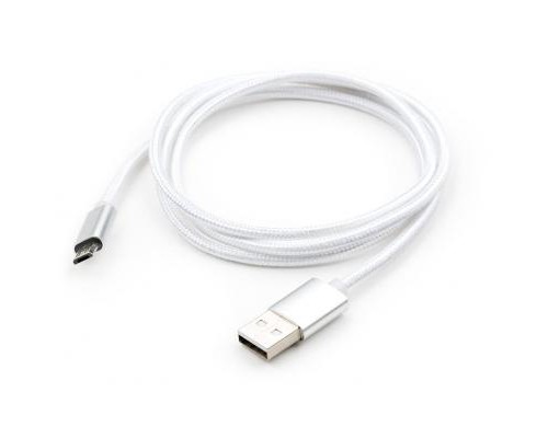 Дата кабель USB 2.0 AM to Micro 5P 1m LED silver Vinga (VCPDCMLED1S)